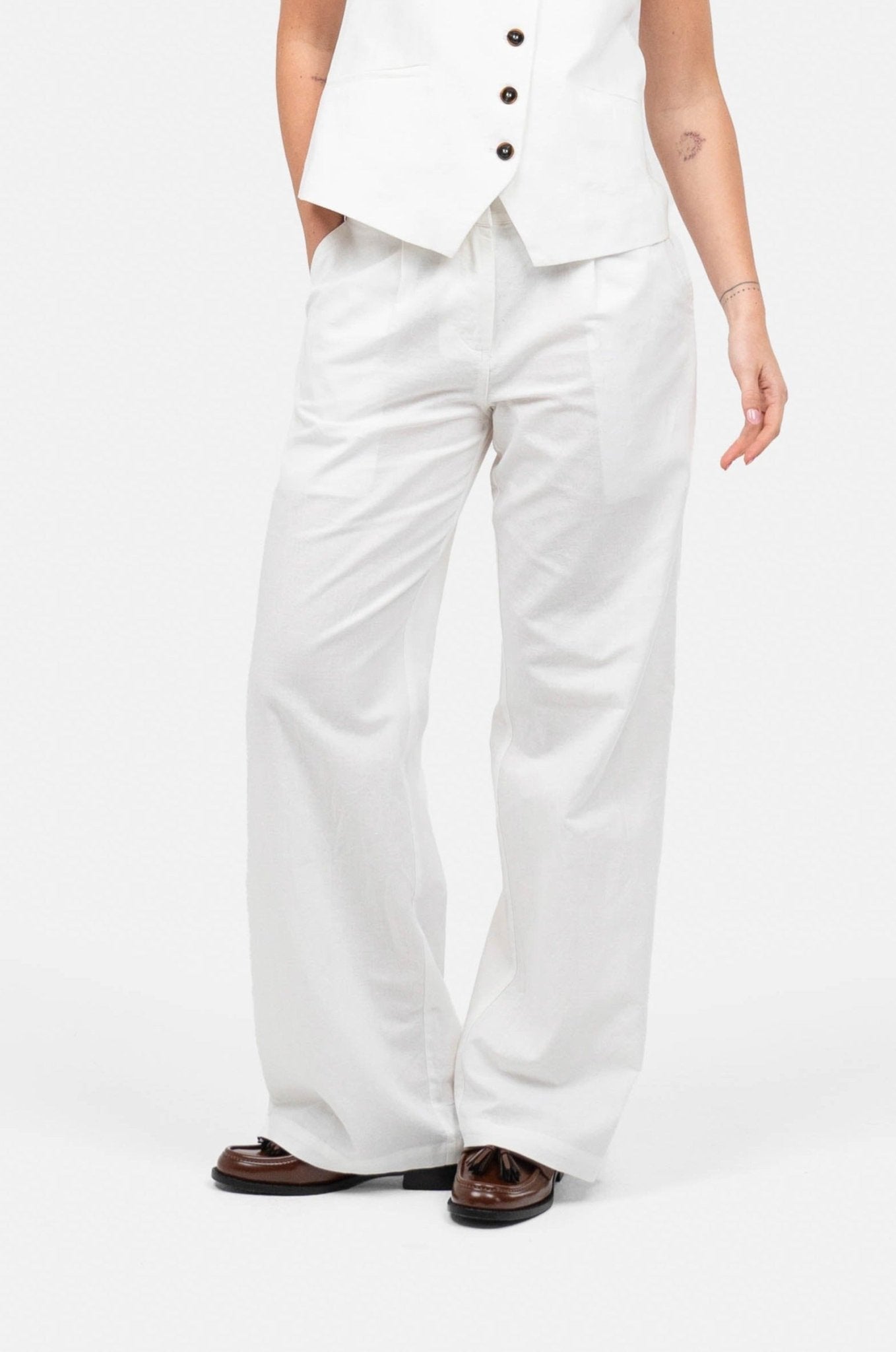 Hør Suitpants Hvid | Skagen-clothing.dk